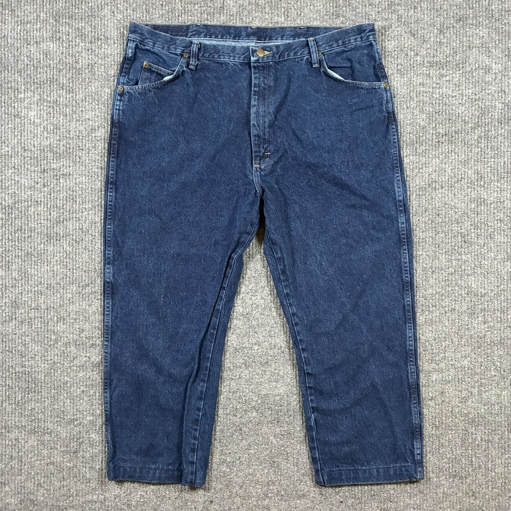 Wrangler‎ Mens Straight Leg Jeans Size 42x30 Blue Denim 100% Cotton High Rise